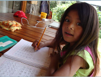  Alondra doing homework.